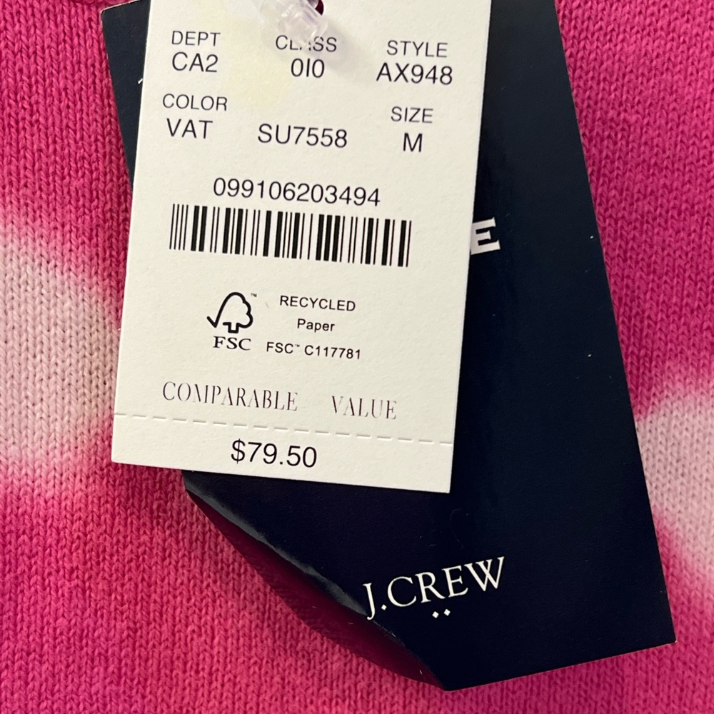 NWT JCrew Factory pink Teddie sweater